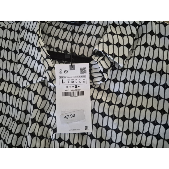 Zara Women's Blouse Size L Button Up Long Sleeve New With Tag - Picture 4 of 4